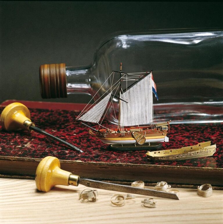 Golden Yacht Ship in a Bottle Kit