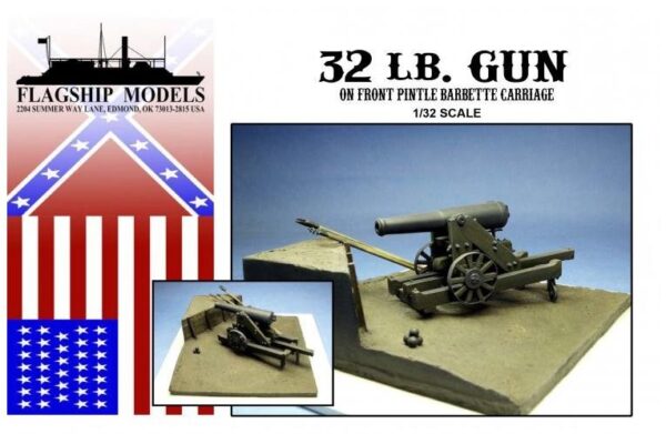 32 lb Gun on Front Pintle Carraige (Base 6x 6)